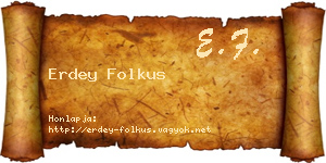 Erdey Folkus névjegykártya